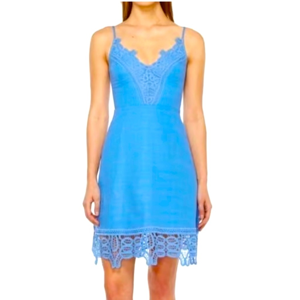 Women’s Laundry by Shelli Segal blue lace A line dress